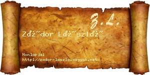 Zádor László névjegykártya